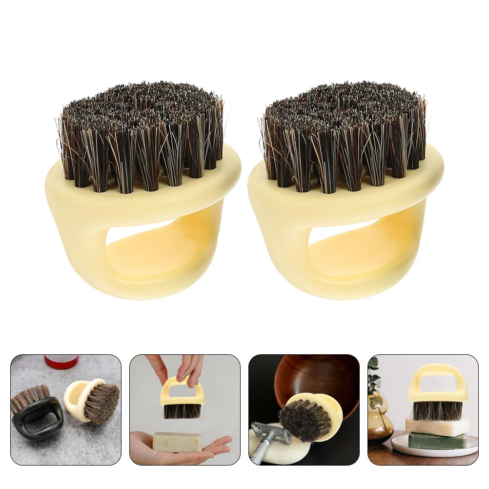 2 Pcs Mens Beard Comb Men's Brush Household Kit for Beige Handheld Grooming Supplies Man