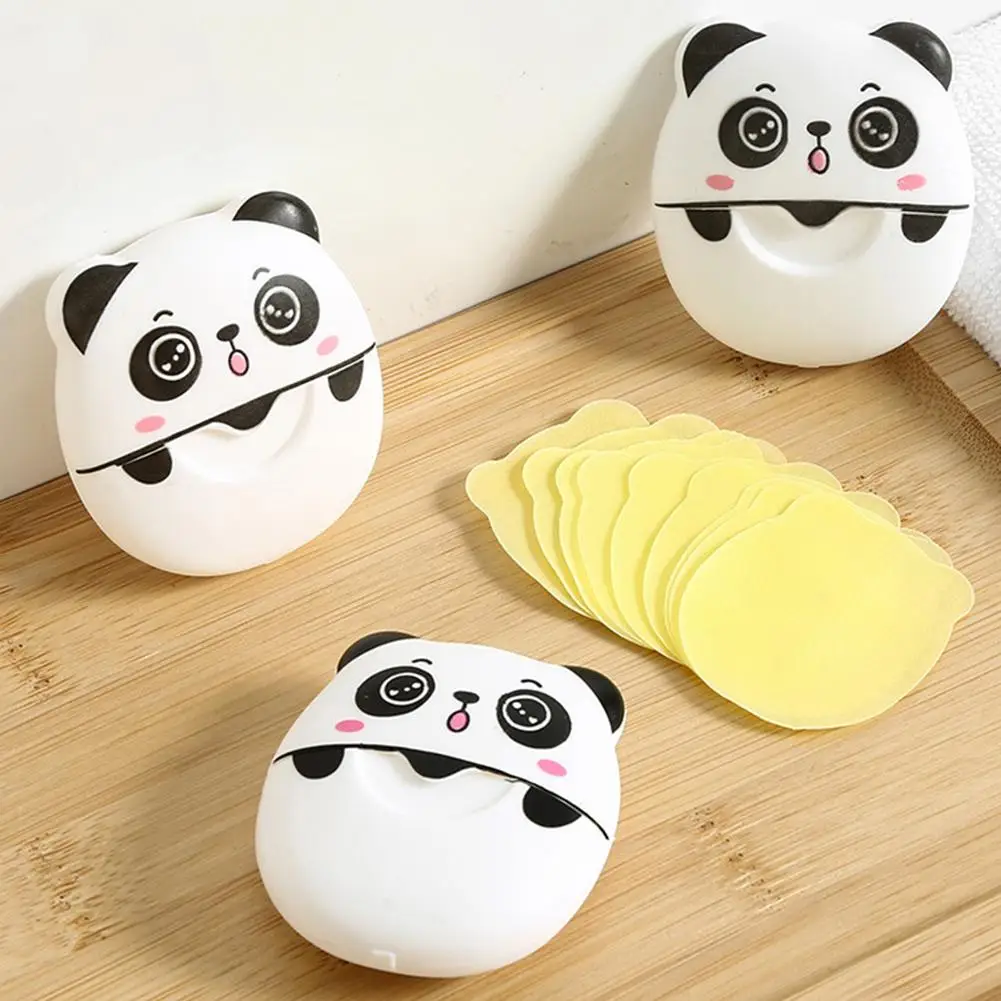 50 شريحة صابون ورقي صغير محمول على شكل فراولة يمكن التخلص منه لغسل صابون اليد أوراق العناية المعطرة مستلزمات التنظيف صابون يدوي X0B9 #2