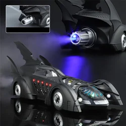 1/18 Classic Movie Car Second Chariots Batmobile Alloy Concept Bat Sports Car Metal Diecast Race Car Model Sound Light Kids Toys