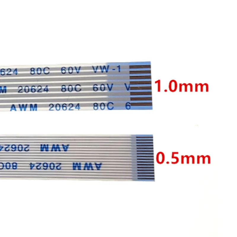 Ffc-フレキシブルリボンケーブル,26ピンピッチ,0.5mm, 1.0mm,awm 20624,80c,60v,長さ6 cm, 10 cm, 15 cm, 20 cm, 25 cm 30 cm、40cm、逆方向、10個