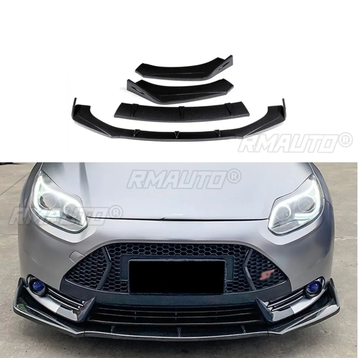 For Ford Fox 2012-2014 Car Front Bumper Lip Splitter Diffuser Spoiler For Ford Fox Bumper Guard Protector Car Accessories