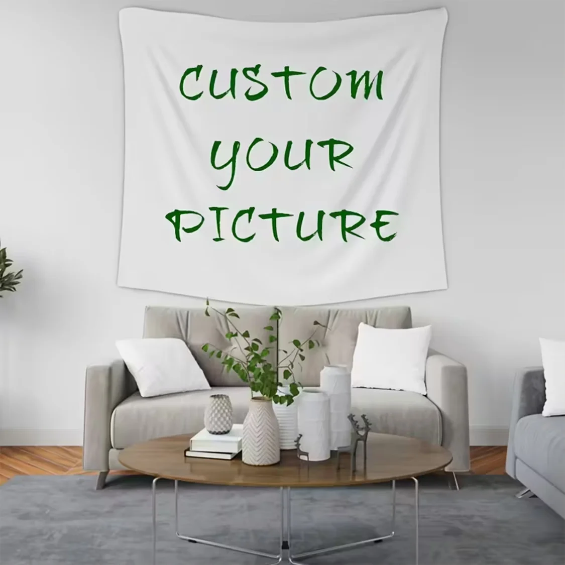1pc Customizable Personalized Tapestry With Photos And Text, For Birthday, Wedding, Halloween, Christmas, Party