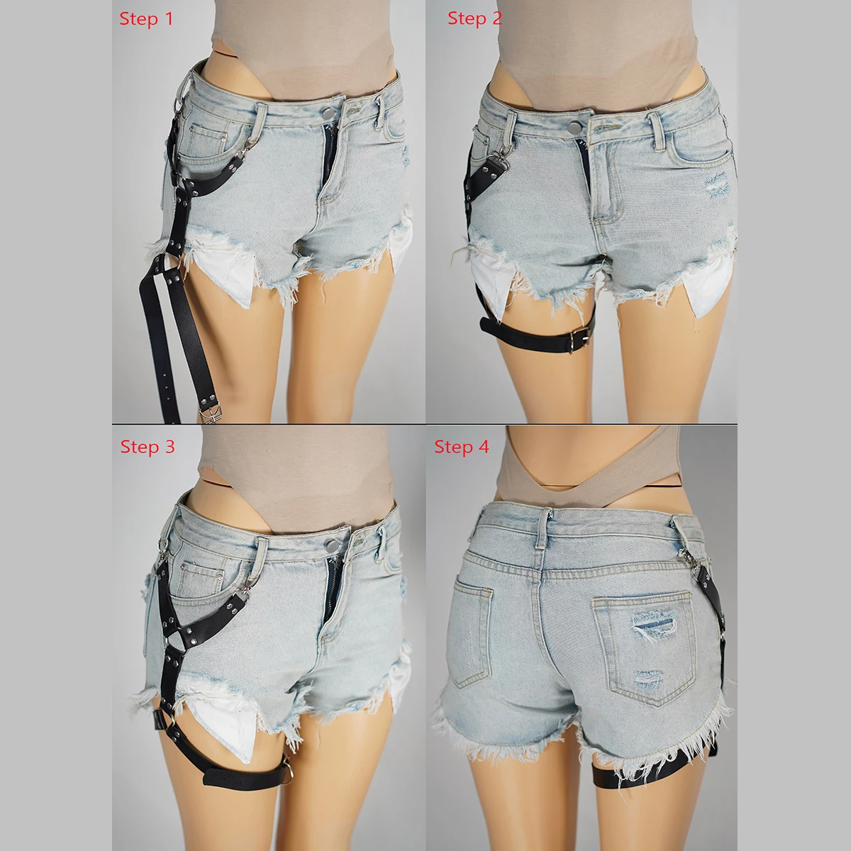 حزام الساق الجلدية للرجال مثير الساق تسخير الجلود صنم الملابس الداخلية BDSM ملحق للرجال ، الرجال الجلود الساق تسخير #6