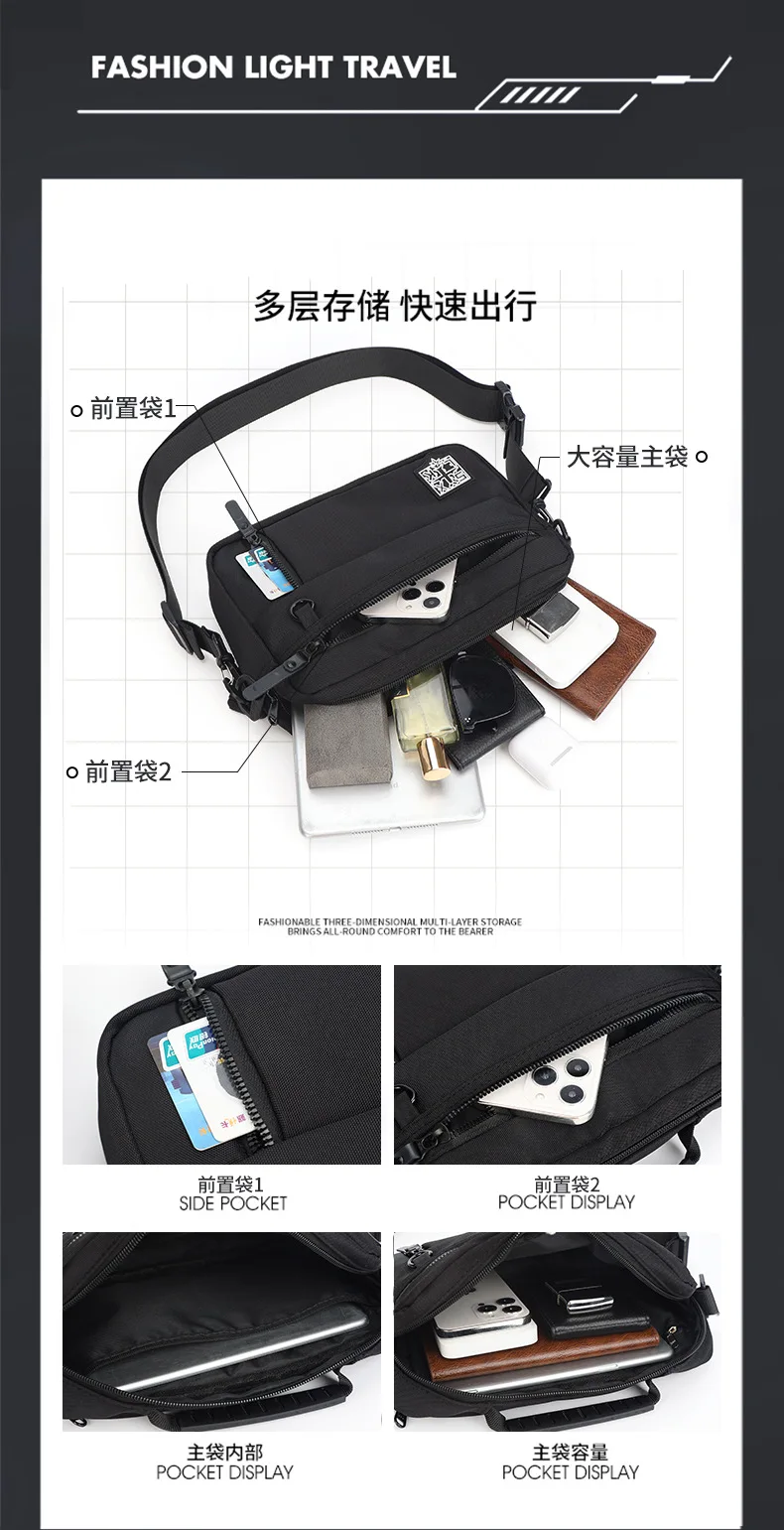 Men Waterproof Oxford Shoulder Bag Casual Business Crossbody Messenger Bags Мужская сумка Bolsa masculina Sac pour homme 가방 bags view 6
