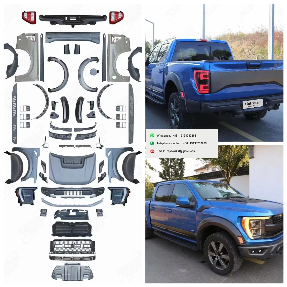 For F-150 Bodykit 2015-2021 Upgrade to 2021 Style Body Kit F150 Raptor Facelift Front Bumper Headlights Taillights