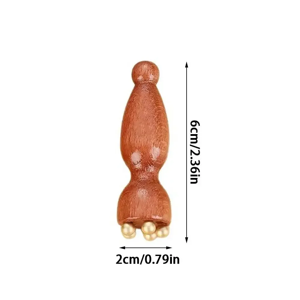 Contourborstel, Lymfatische Contour Gezichtsborstel & Messing Lotus Oogmassage Stok Sandelhout Gezicht Oog Meridiaan Acupressuur Massage Tool