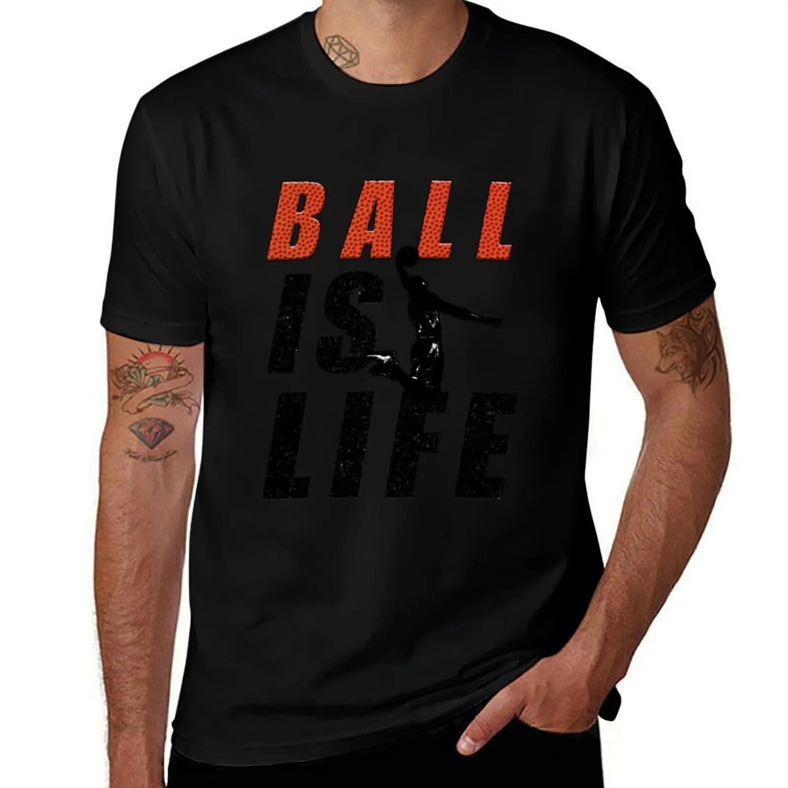 Basketball Ball is Life BBall Dunking Design T-Shirt Plus Size Outdoor Casual Top T-Shirt
