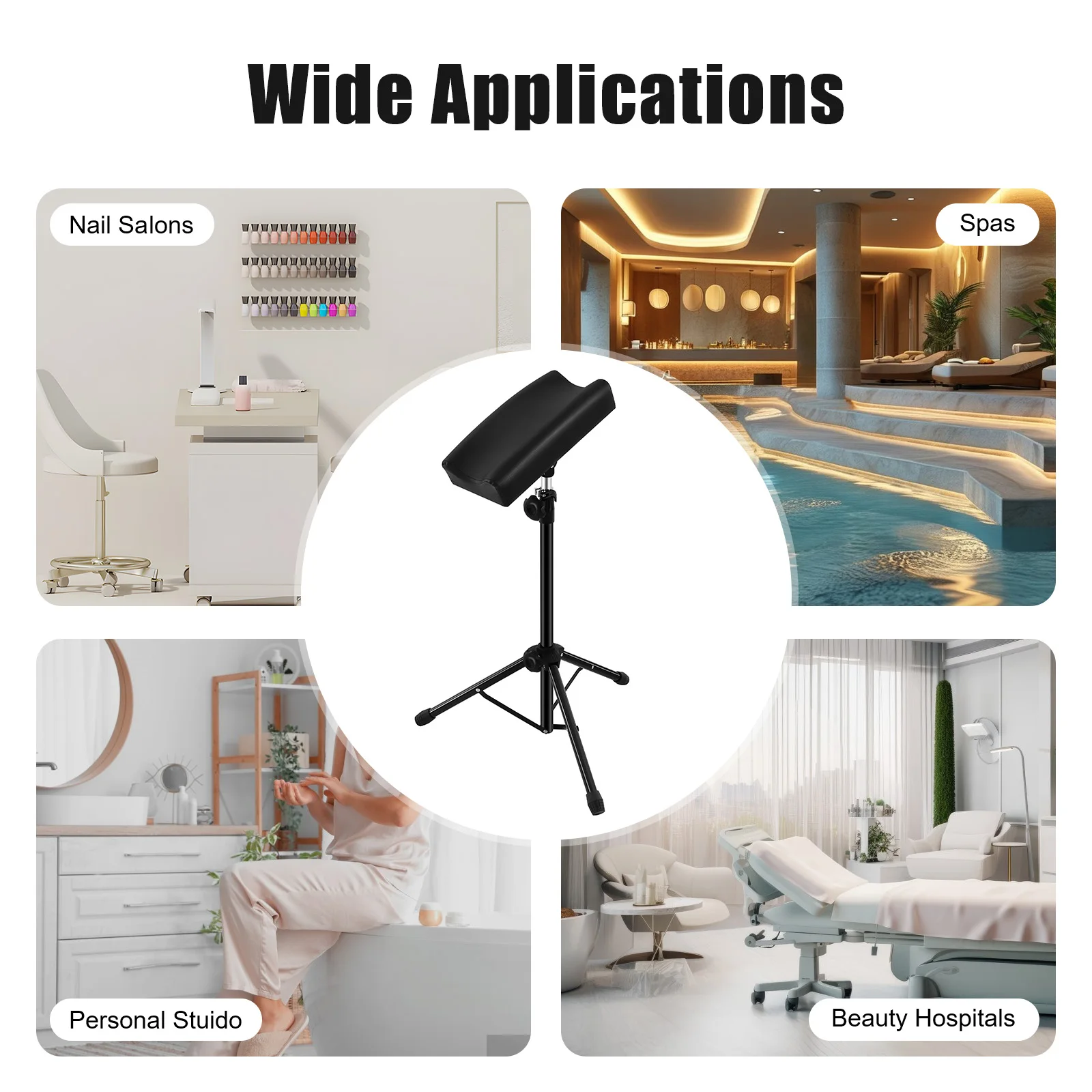 مسند ذراع وشم ثابت بثلاثة أرجل، حامل معزز، مقابض موسعة، عملية سهلة، خياطة وسادة دقيقة