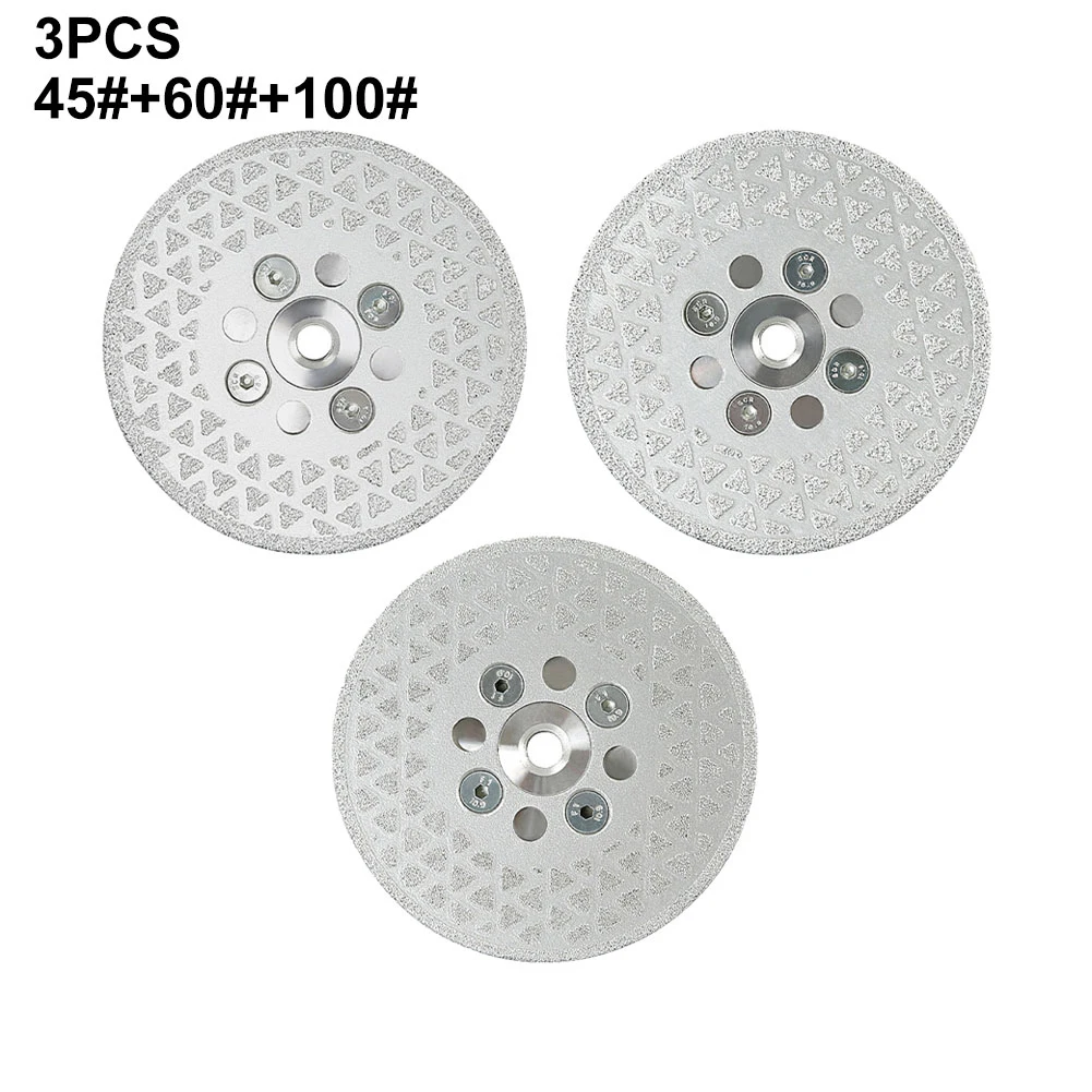 3pcs 100mm Diamond Cutting Disc Wet Dry Grinding Wheel Double Side Grinding Wheel Saw Blade For M10 Angle Grinder Power Tools