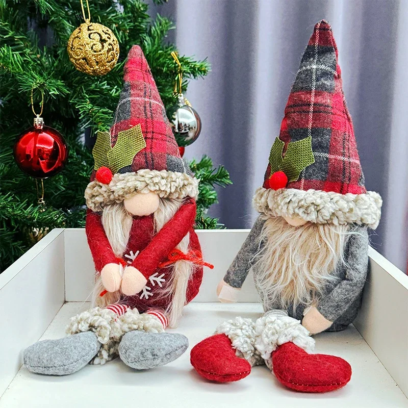 Weihnachten Gnome Fenster Vorhang Raffhalter Niedliche Plüsch Gesichtslose Puppe Vorhang Raffhalter Schnalle
