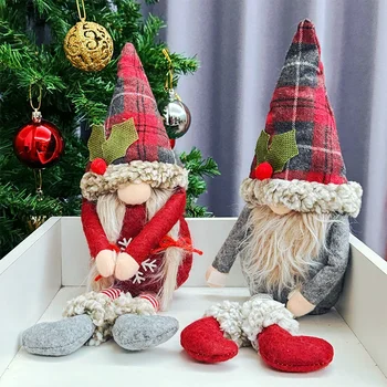 Weihnachten Gnome Fenster Vorhang Raffhalter Niedliche Plüsch Gesichtslose Puppe Vorhang Raffhalter Schnalle