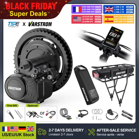 [Entrega en 3 días] Tongsheng TSDZ2B TSDZ2 Kit de motor 48V 500W Sensor de torsión de accionamiento medio Kits de baterías de litio de conversión de bicicleta eléctrica