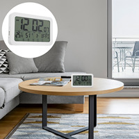 Digital Temperature Humidity Clock Plastic Alarm Multi Function Electronic Compact Wall Home Bedroom Office Stylish Fashion