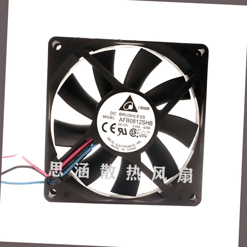 Delta Electronics AFB0812SHB DC 12 V 0,4 A 80 x 80 x 15 mm 3-Draht-Server-Lüfter