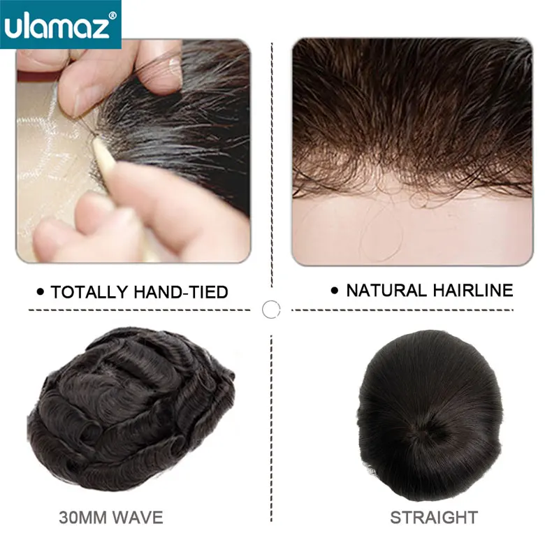 Australia Toupee Wig Swiss Lace Hair Unit For Men Natural Hairline Men Wig Human Hair Man Wig Capillary Prosthesis Hair System