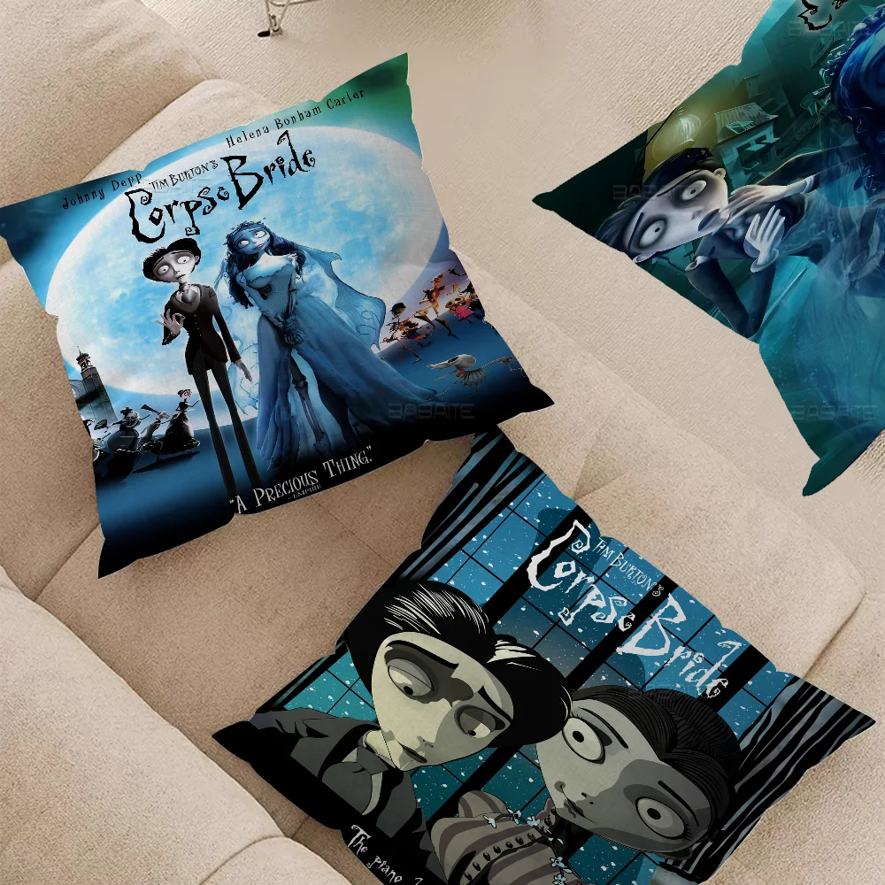 

C-Corpse Bride Cartoon Personalized Picture Text Home Decorative Pillows Household Gifts 45x45cm