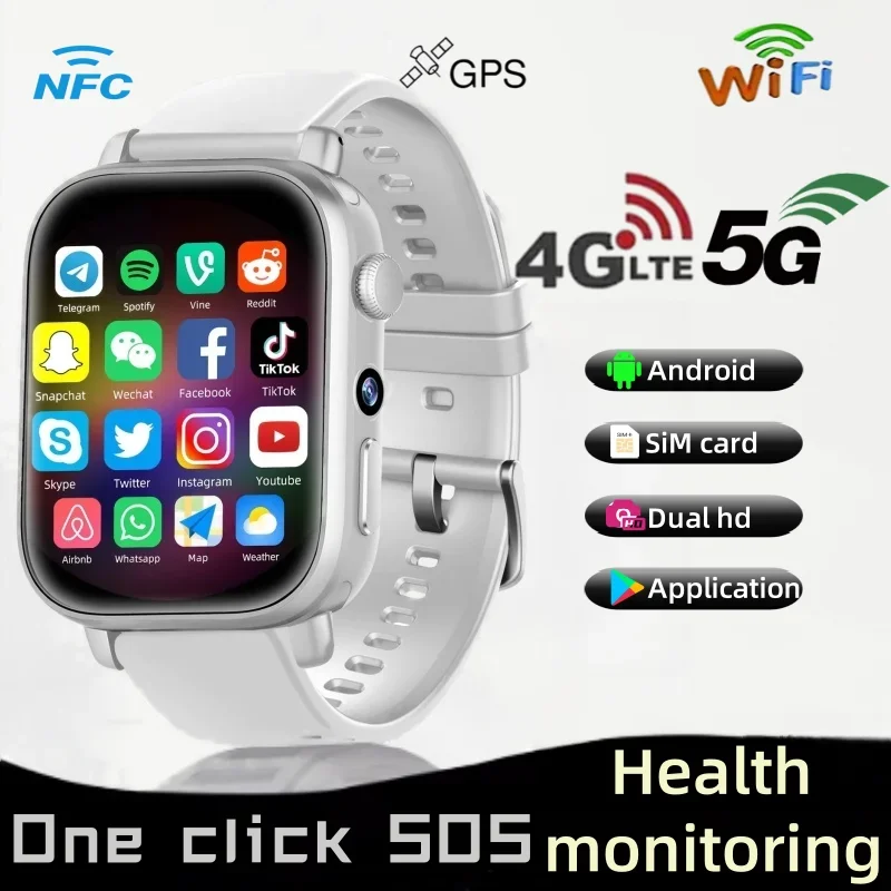 Nouveau système Android I1 4G, montres intelligentes pour enfants et étudiants pour appels vidéo, résolution 1.99 pouces 410*502, carte SIM, double caméra GPS WIFI