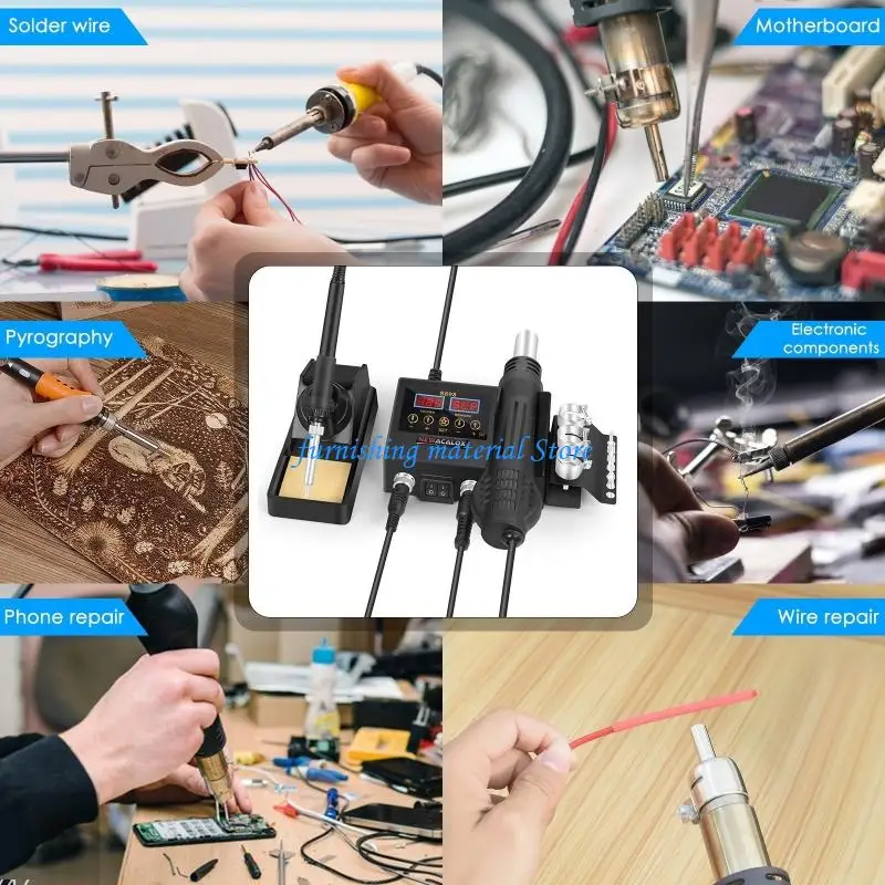 Y5GD Compact Soldering Station Hot Air Guns Soldering Iron Welding Station For Space Efficient Workbench PCB Maintenance
