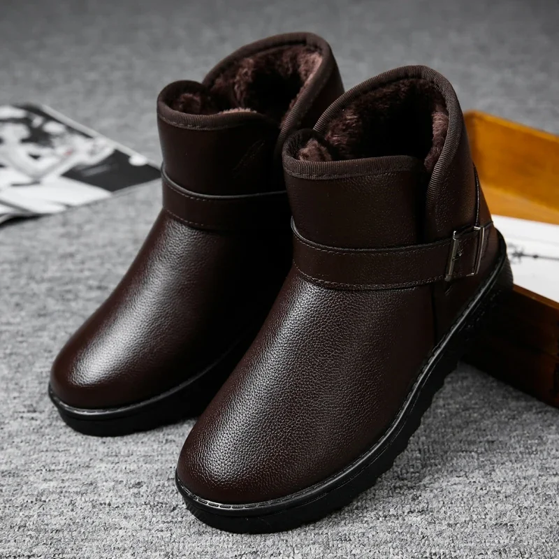 Winter Velvet Men's Snow Boots Classic Design Ankle Boots For Men Cotton Boots Warm Comfortable Slip-on Boots Man Platform Boot