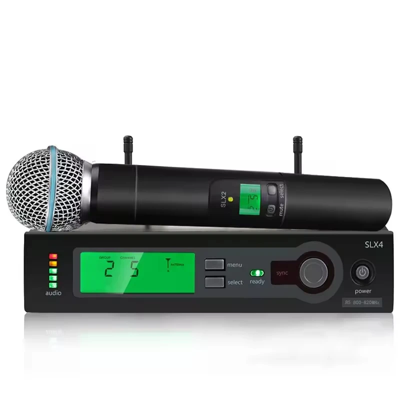 

High Quality SLX4 Professional Wireless Microphone BETA58A Wireless Microphone 150M Receiving Distance Home Singing Equipment