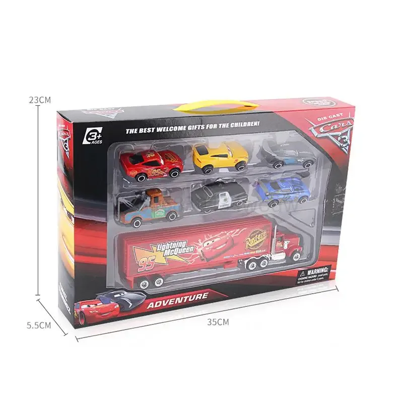 Cars series alloy car model Lightning McQueen cargo car racing set of children\'s toys Uncle Quinn McQueen