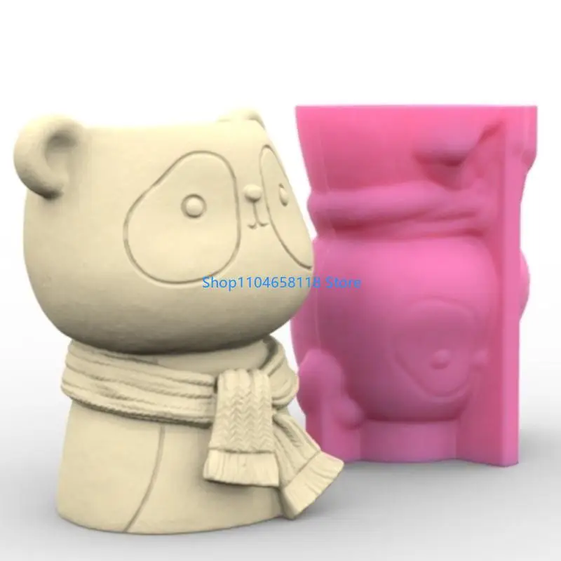Silicone Mould Panda Shaped Holder Mold Creative Epoxy Resin Casts Mould Decors
