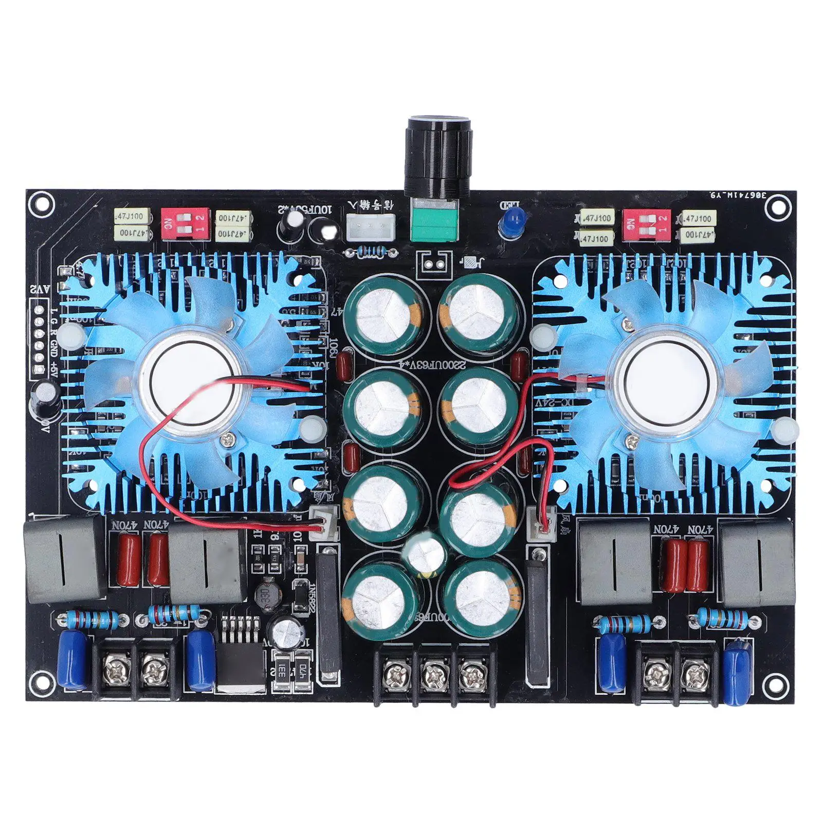 

460W*2 TDA8954TH Dual Digital Amplifier Board with Cooling Fan - High-Power AC24V Module