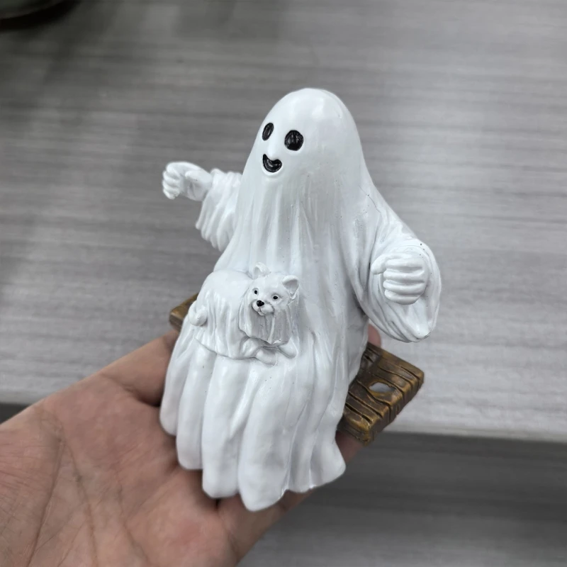 Halloween Swing Specters Resin Statue Lovely Specters Sculpture for Party Decors Dropship