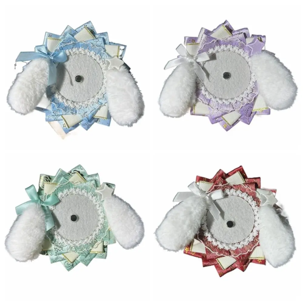 Ribbon Lace Itabag Badge Holder Handmade Pins Display Lolita Badges Holder Decorations Dog Ear Badge Rosette Base Tray