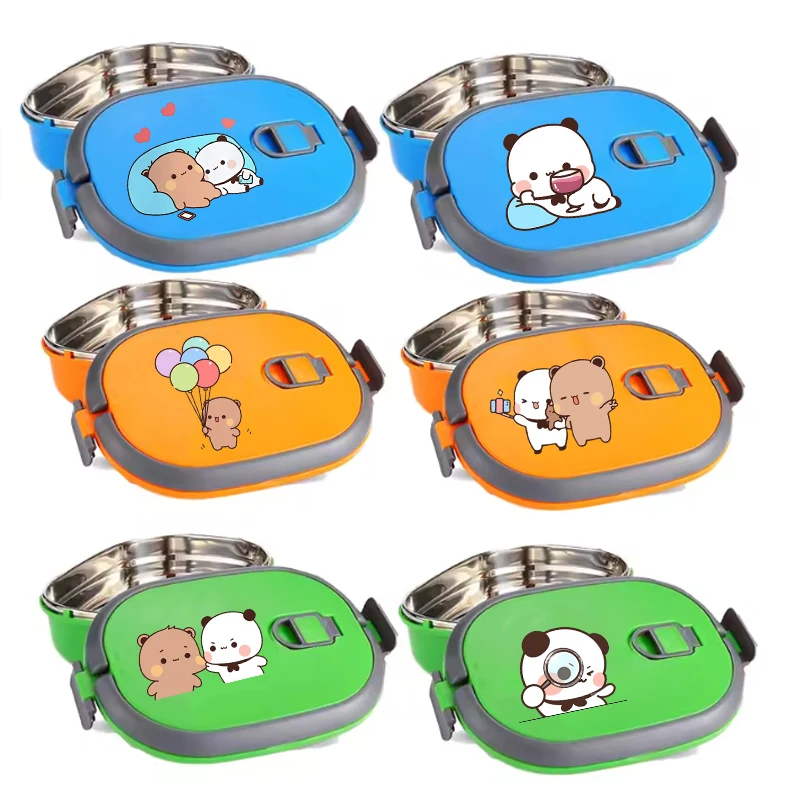 

Ланч-бокс Yier Bear Panda Bubu Dudu, однослойный, термоизолированный, герметичный, большой емкости, в стиле аниме, для детей