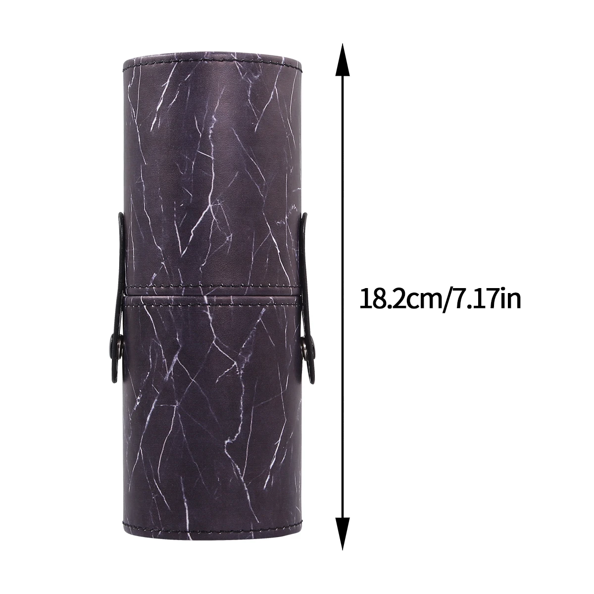 1PCS Fashionable marble-patterned makeup brush storage bucket with double-lock design, portable makeup storage tool