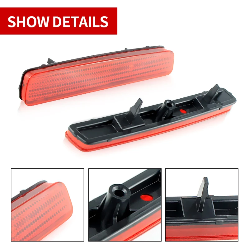2PCS For Toyota NOAH VOXY 80 Pruis 40 Series 2011-2014 Red Lens Car Rear Bumper Reflector Tail Brake Light Cover Shells No Bulb view 3