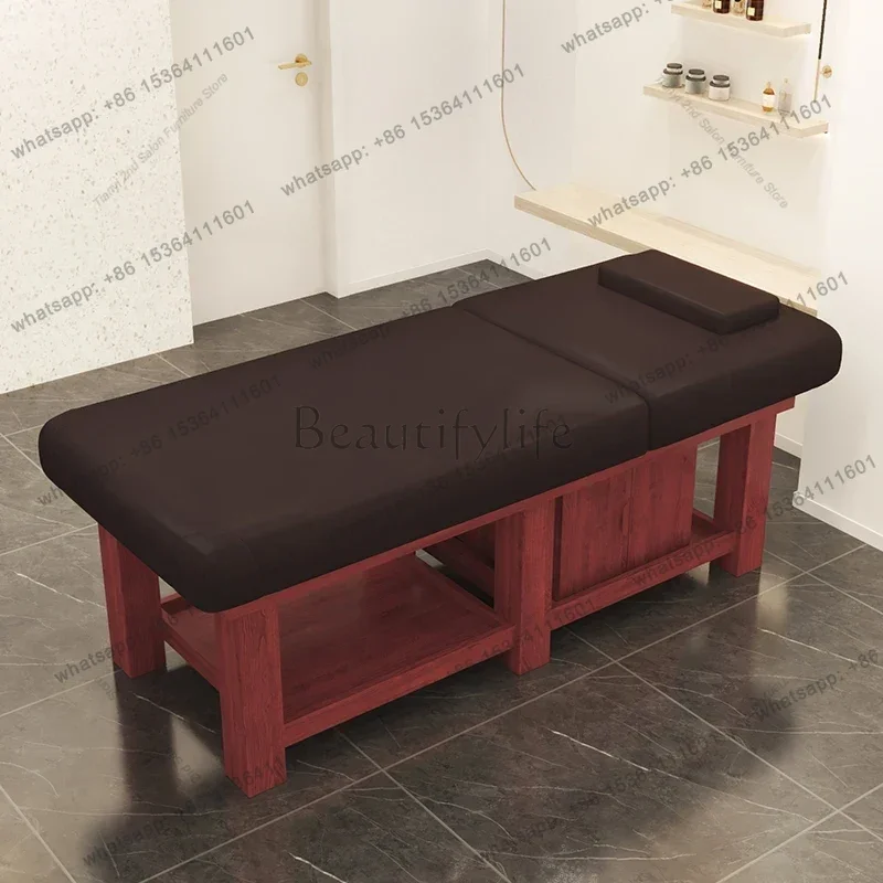 Factory Direct Sales Nordic Adjustable Massage Tables Multifunctional Comfortable Solid Wood Massage Tables Beauty Salon Furnitu