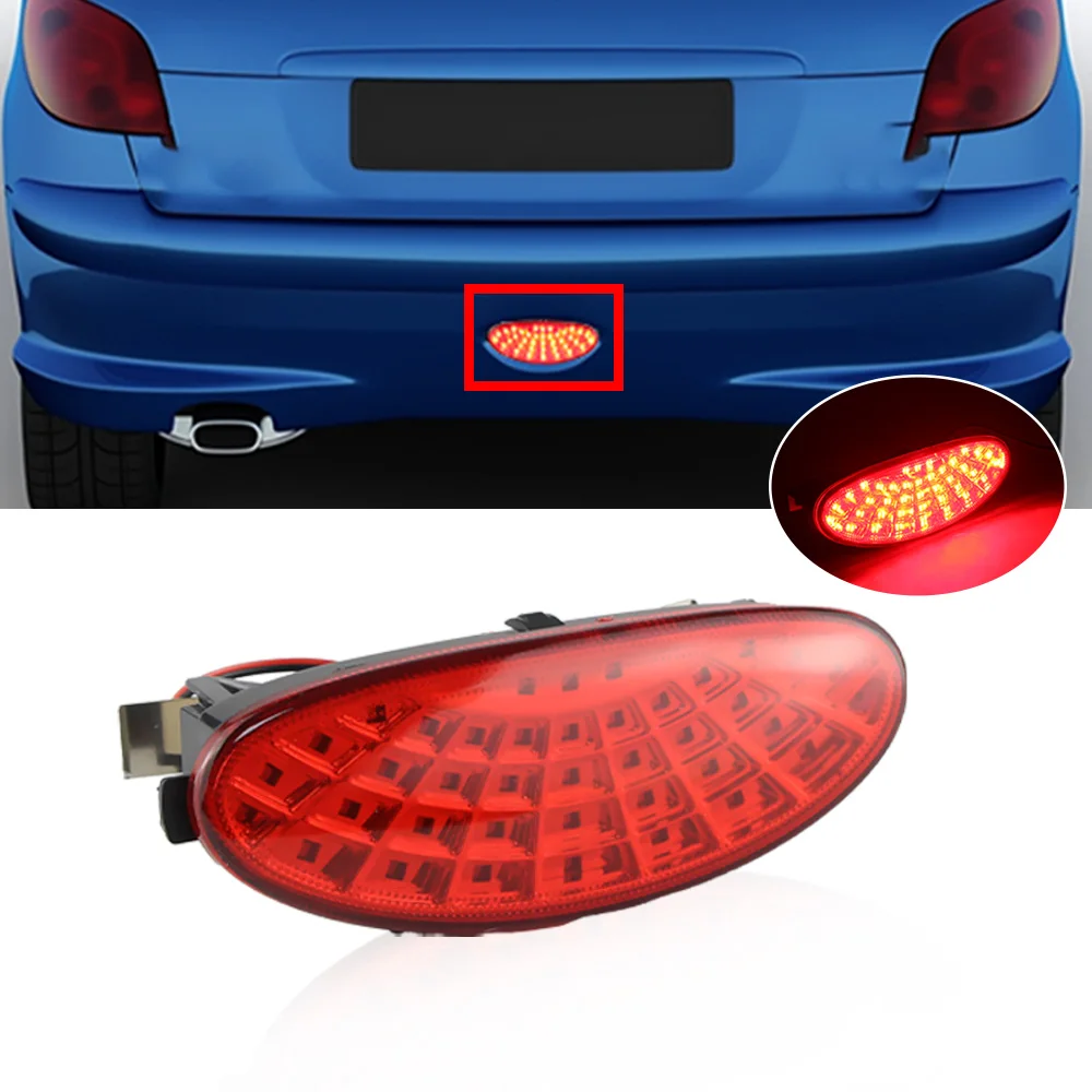 1PC 12V OEM# 6351K5 LED Third Brake Lamp Tail Light Assembly For Peugeot 206 CC SW GTi Rear Stop Light Additional Brake Lights