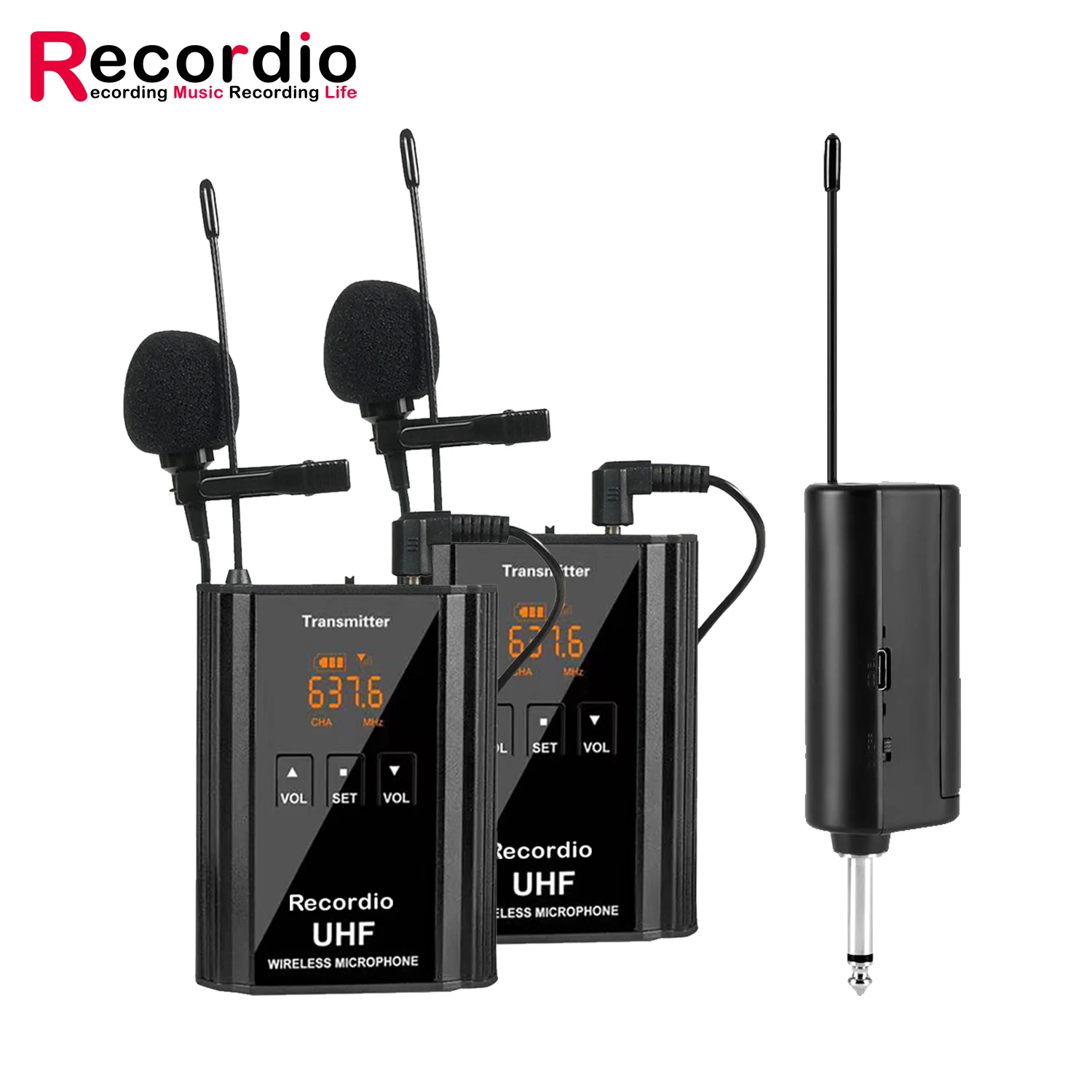 

GAW-107B Double Mark Wireless Microphone Portable Receiver Built-in 5-speed Volume Adjustment Wireless Microphone