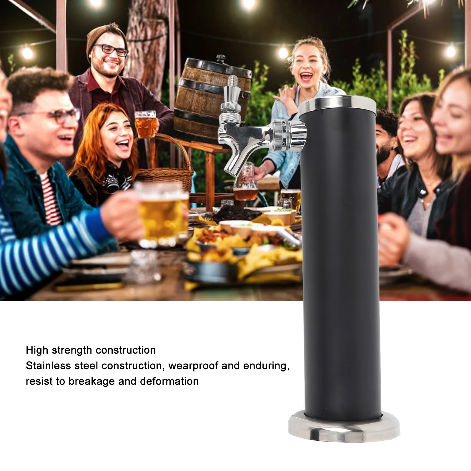 

Пивная башня из нержавеющей стали с одним краном. Универсальная современная пивная башня с высокой эффективностью распространения для домашних встреч.