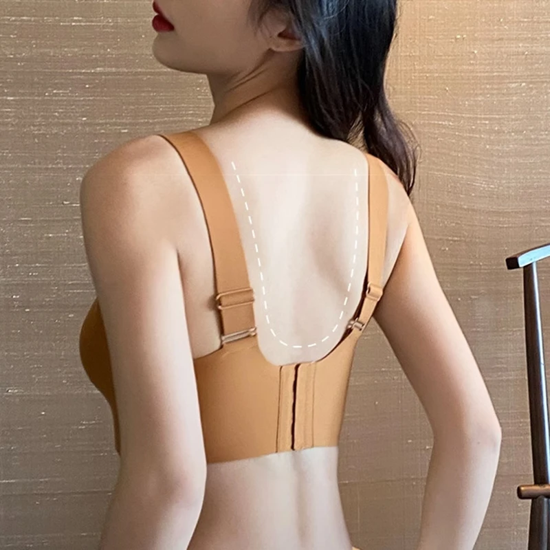 Soutien-gorge anti-affaissement sans couture pour femmes, sous-vêtements grande taille, sans anneau en acier, bonnet complet, brassière, gros seins, petit spectacle, lingerie, nouveau, 2025