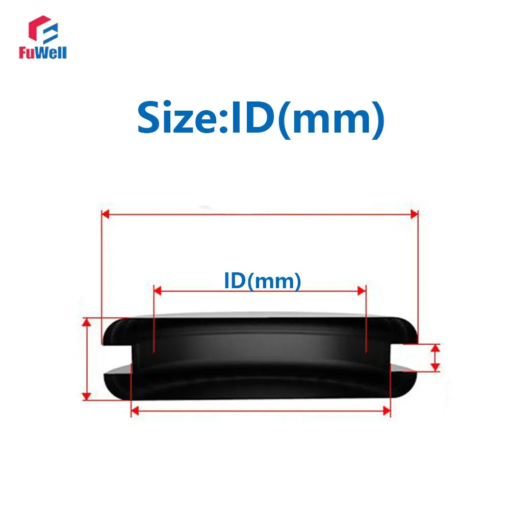 Fuwell Rubber Protective Coil Black/White round Hole through Threading Sleeve Wire Guard for Wire Distribution Box