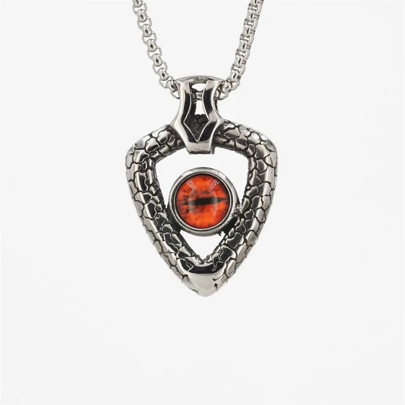 European and American Retro Trendsetter Personality Domineering Demon Eye Pendant Punk Style Stainless Steel Men's Necklace