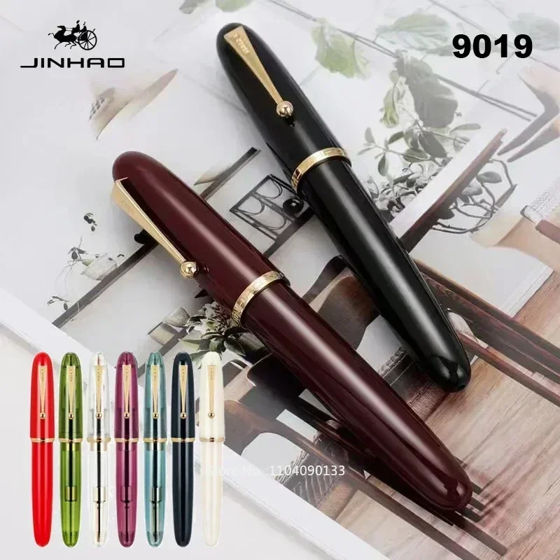 

Hot Jinhao 9019 Fountain Pen Transparent Color Resin Luxury Pens 0.38/0.5/0.7mm Extra Fine Nib Office School Supplies Stationery