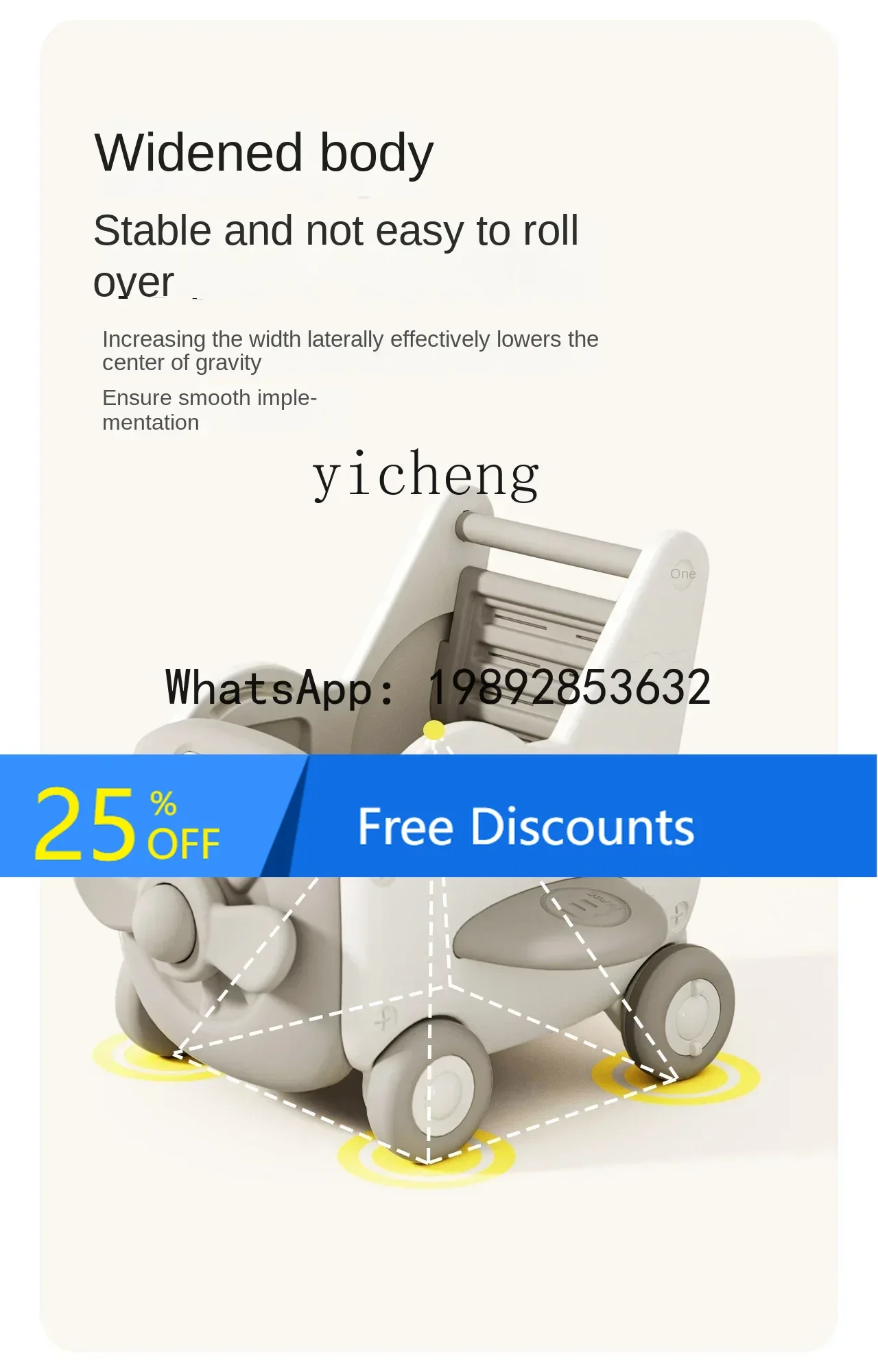 

AH Toddler Stroller Months Baby Toy Hand Push Walker Walking Gadget Anti-O-Leg