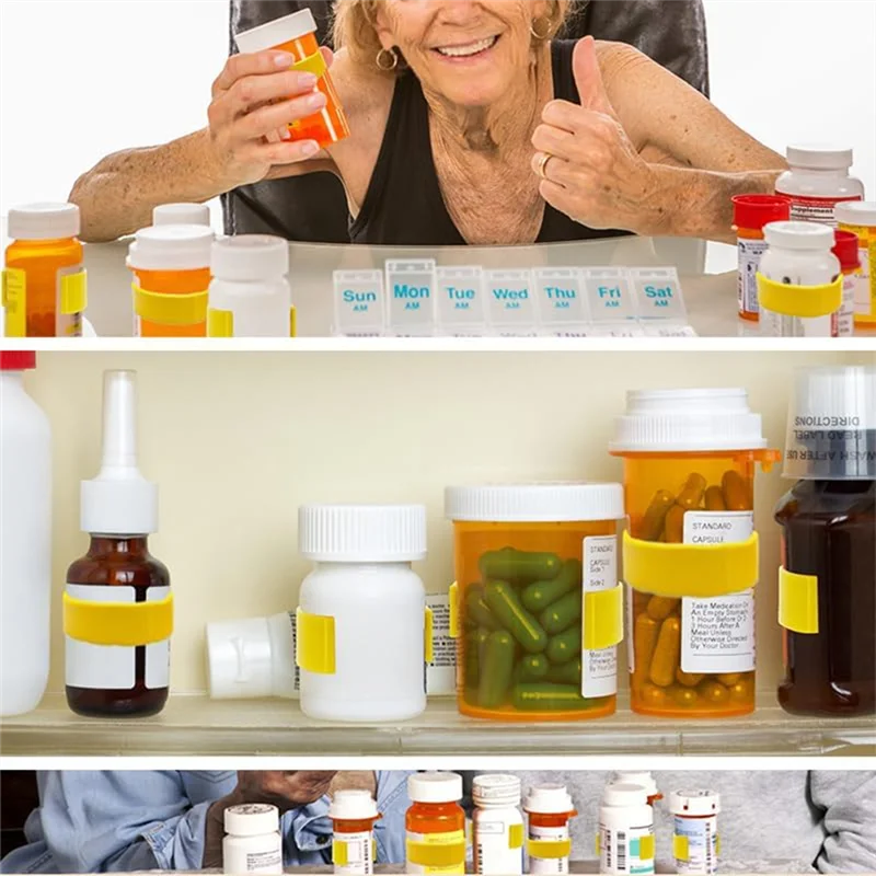 APPLIA-medicijnflesclip, etiketteclip voor medicijnflesjes, gemakkelijk te identificeren medicijn - fles met etiket