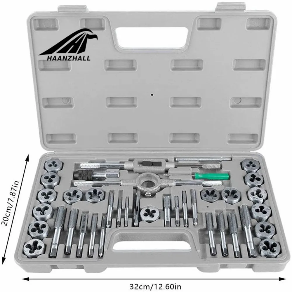 40 szt. Metric Tap Die Set ręczne narzędzie do gwintowania gwint z węglika wolframu