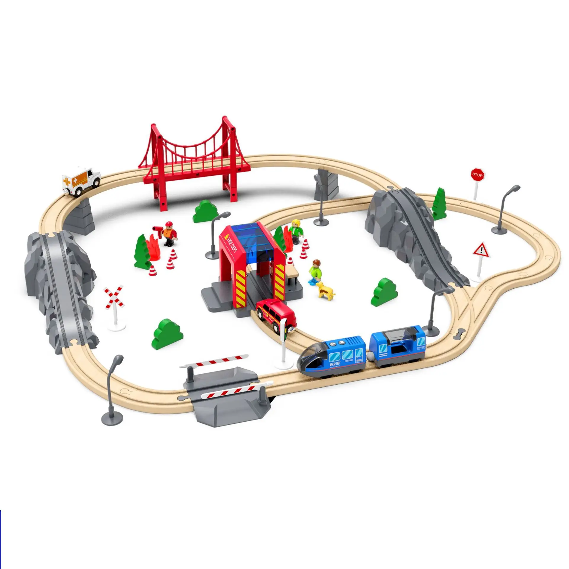 Wooden Track SET Electric Train Tracks  Wood Railway Station Track Train Slot Railway Accessories Original Toy For Kids Gift