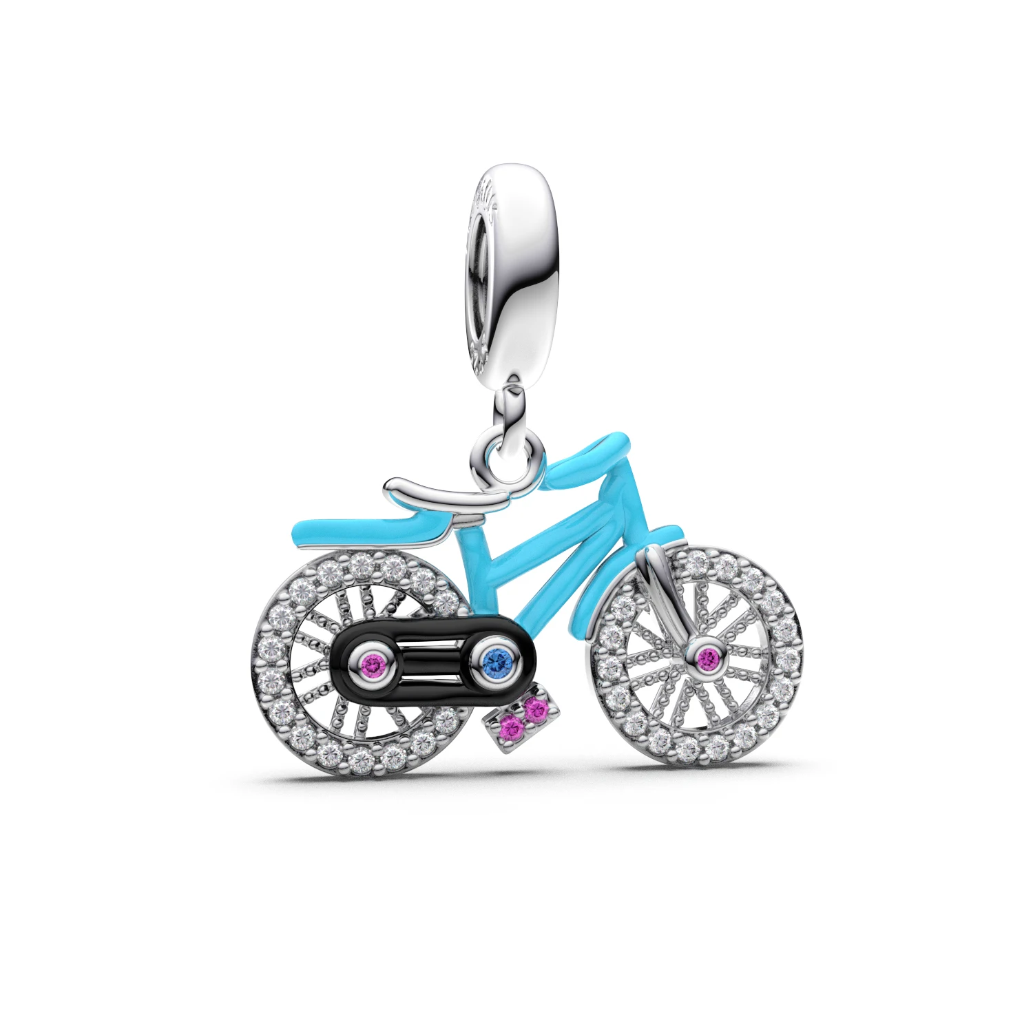 Manyilus Colorful Bicycle Charm, 925 Sterling Silver Travel Jewelry Pendant for Original Bracelet, DIY Adventure & Freedom Gift - view 5