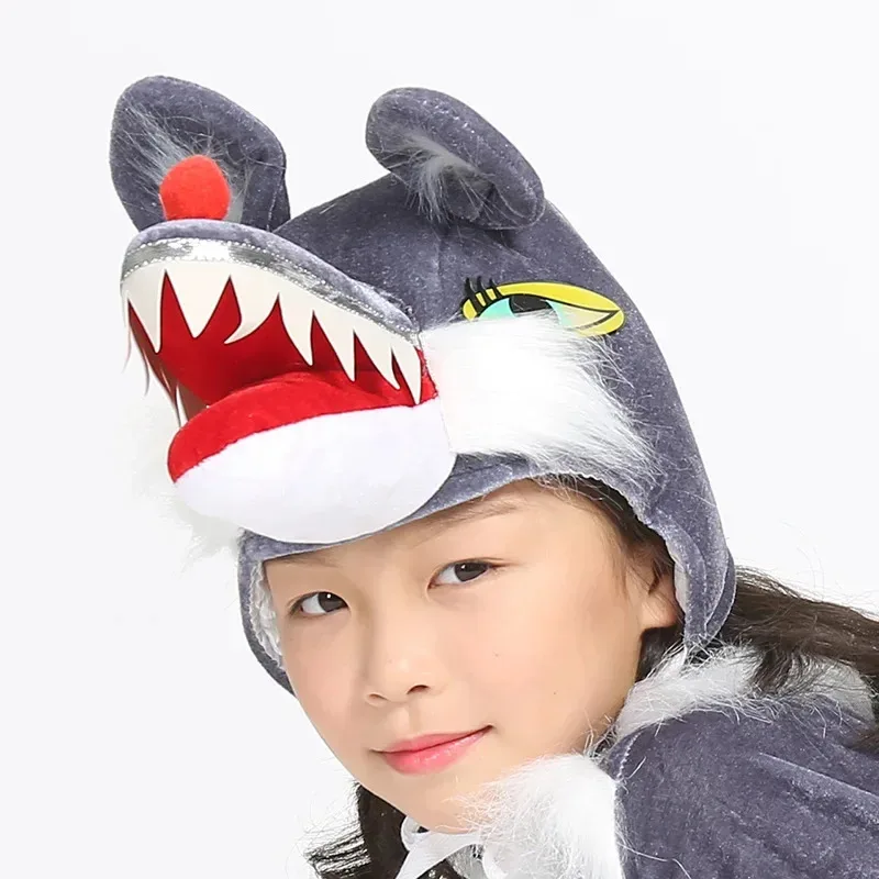 

COSda@Novelty Children Kids Aldult Panda Elephant Fox Bear Reindeer Animal Hat Theme Party Dress Up Plush Headwear Costume Acces