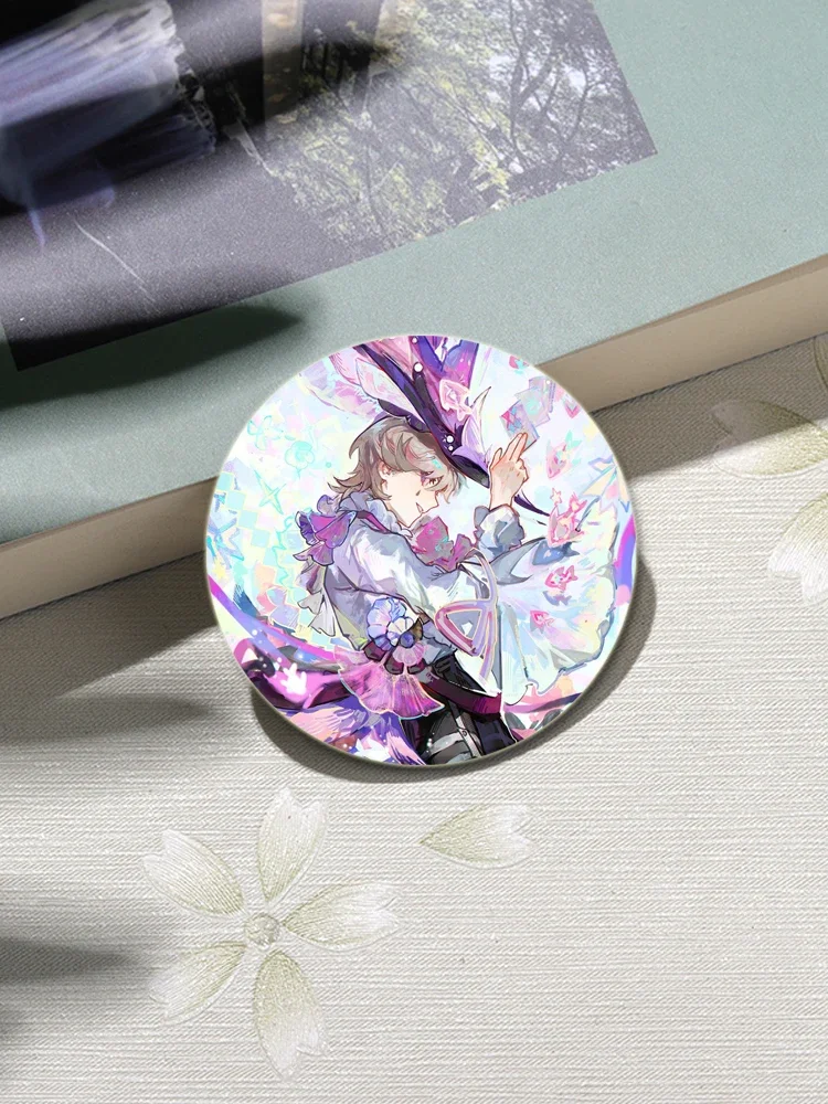 58mm Anime Genshin Impact Round Pins Cartoon Badges Cosplay Handmade Tinplate Brooch for Backpack Clothes Chest Ornament Gifts