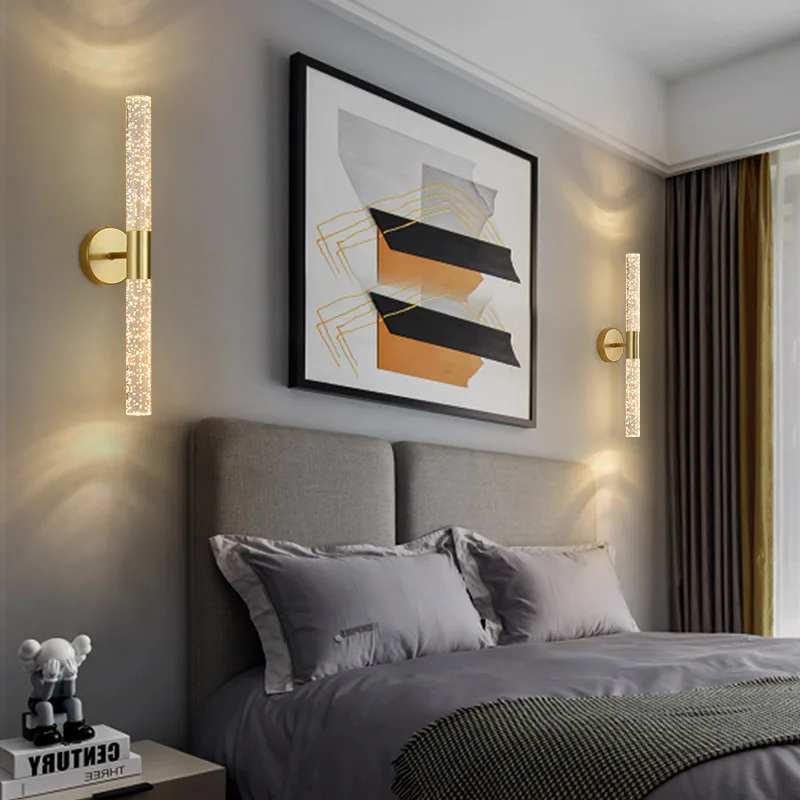 Nordic Crystal Bubble LED Wall Lamp Modern Home Decor Bedside Living Room Corridor Indoor Atmosphere Wall Light AC85-265V