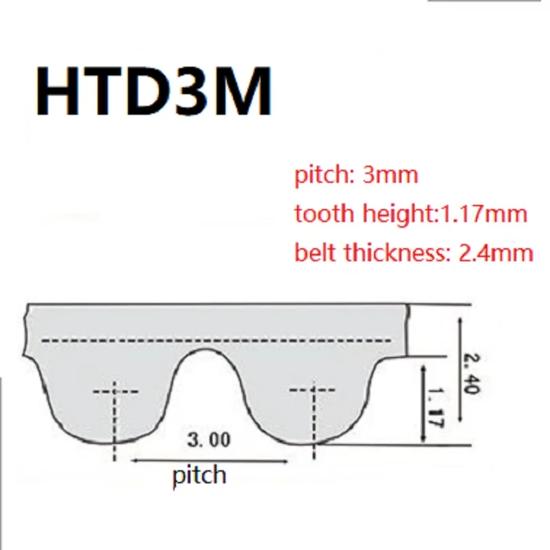 HTD3M PU Open Belt HTD 3M 15mm Belt Timing Transmission Belt Polyurethane for CO2 Laser Engraving Cutting Machine 3D Printer