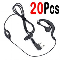 20Pcs Surveillance Earpiece Headset PTT Mic for Kenwood Baofeng Walkie Talkie UV-5R UV-5RE Plus UV-6R UV-B5 UV-5X Portable Radio